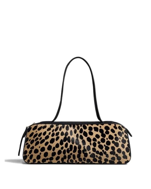 Khaite Black Simona Animal-Print Zip Shoulder Bag