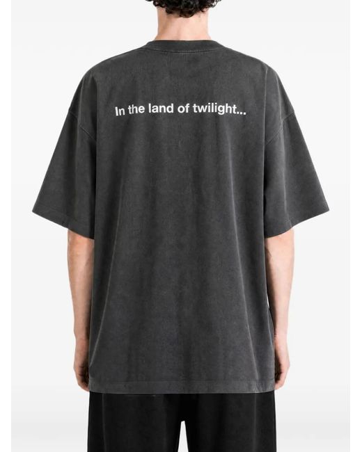 Monokemade Gray Graphic-Print T-Shirt