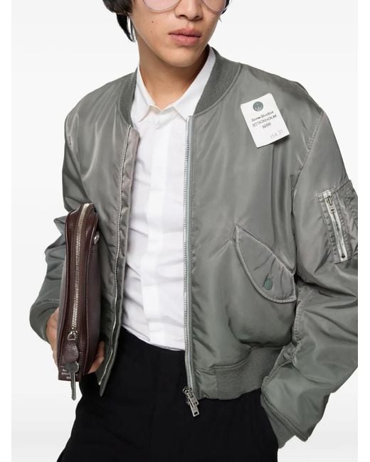 Acne Gray Full-Zip Bomber Jacket for men