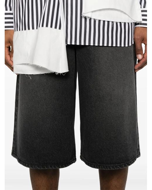 Adererror Black Logo-Patch Shorts