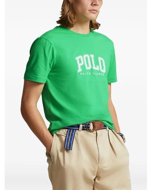 Polo Ralph Lauren Green Logo-Print T-Shirt for men