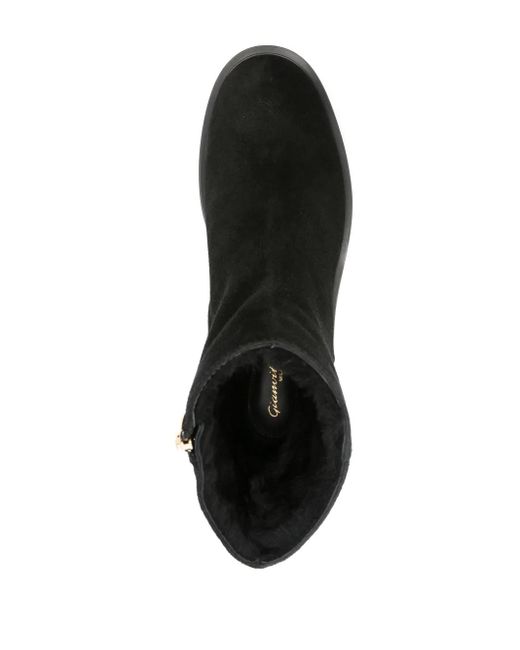 Gianvito Rossi Black Shearling-Lining Suede Boots