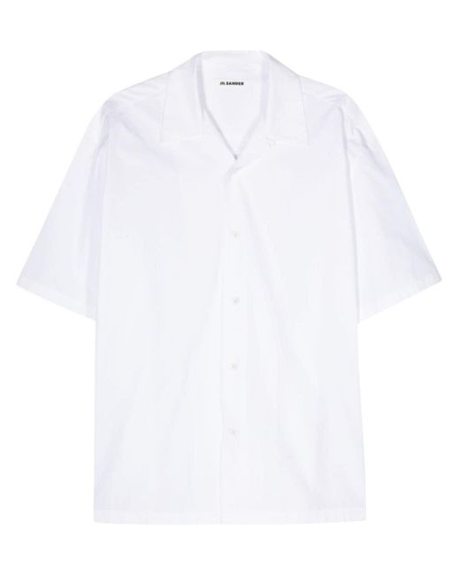 Camicia con collo ampio di Jil Sander in White da Uomo