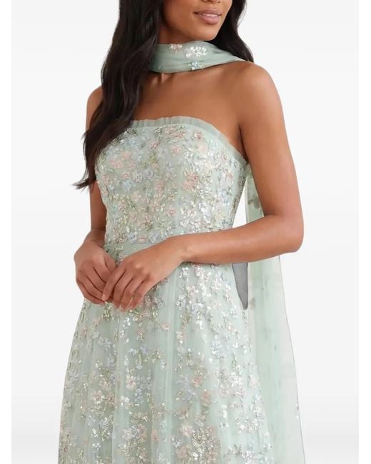 Needle & Thread White Forget-Me-Not Strapless Maxi Dress