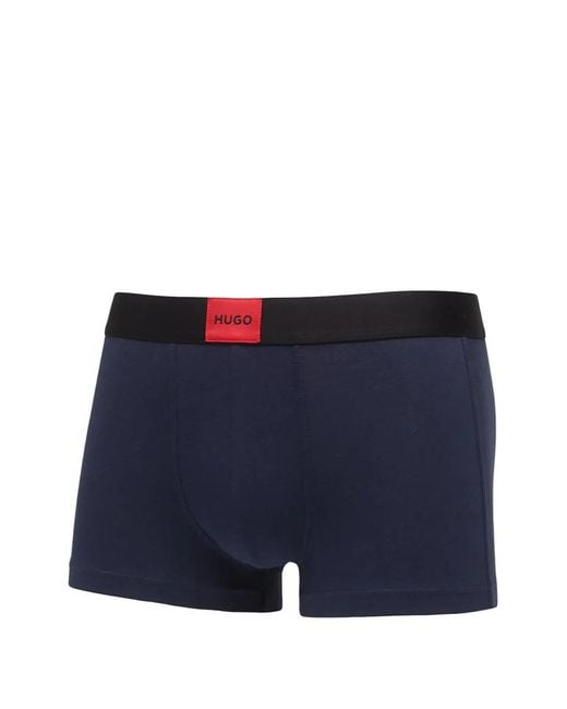 HUGO Blue Logo-Patch Boxers (Set Of Three) for men