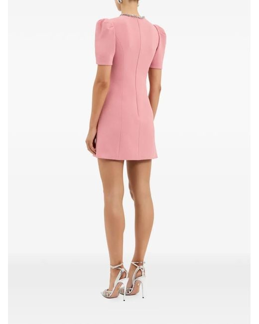Rebecca Vallance Pink Nemy Puff-Sleeve Mini Dress