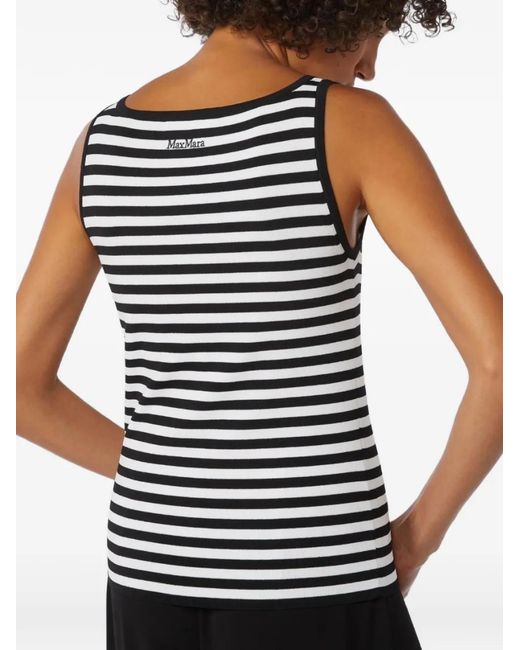 Max Mara Black Striped Trim Top