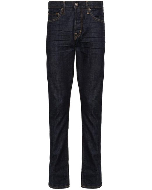 Tom Ford Slim-Fit-Jeans mit Logo-Patch in Blue für Herren