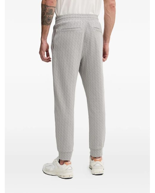 ARMANI EXCHANGE Gray Monogram-Pattern Track Pants for men