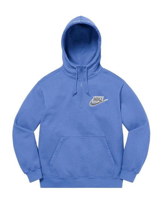 Supreme Blue X Nike Half-Zip Hoodie for men
