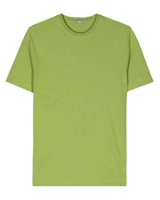 Zanone Green Crew-neck Organic Cotton T-shirt for men