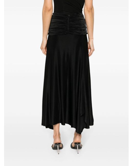 Rabanne Black Drape-detail Maxi Skirt