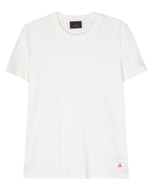 Peuterey White Logo-embroidered Cotton T-shirt for men