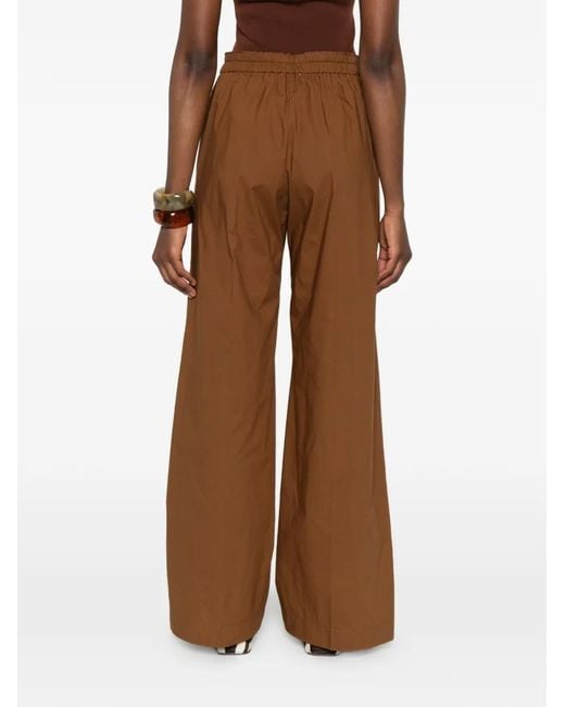 Forte_forte Brown Elasticated-Waistband Trousers