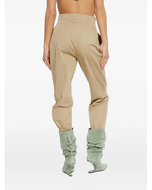 Balmain Natural Pleated-Detail Tailored Trousers