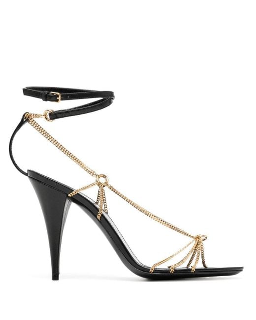 Saint Laurent Leather 90mm Open-toe 