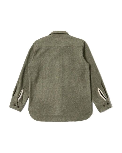 Universal Works Green Patch-Pocket Button-Cuff Shirt for men