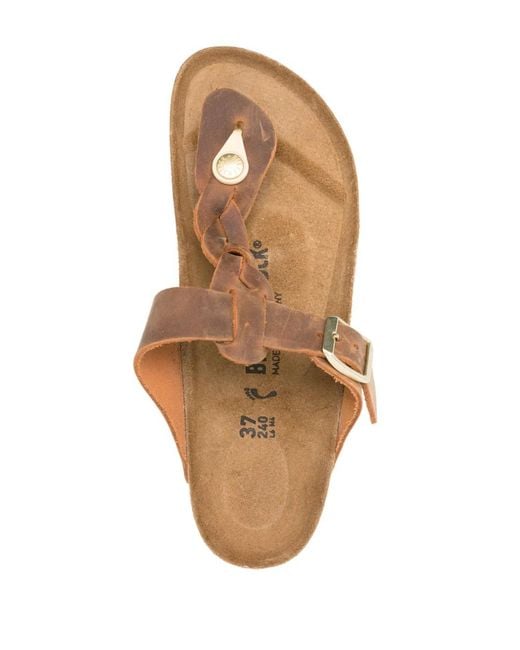 Birkenstock Brown Gizeh Braided Suede Slides
