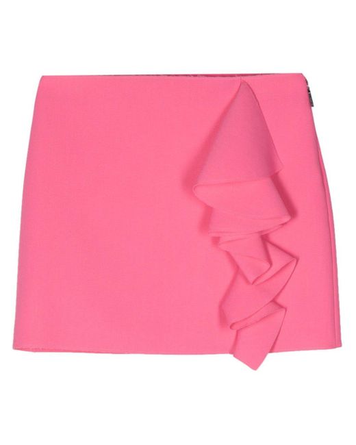 MSGM Pink Ruffle-detail Skirt