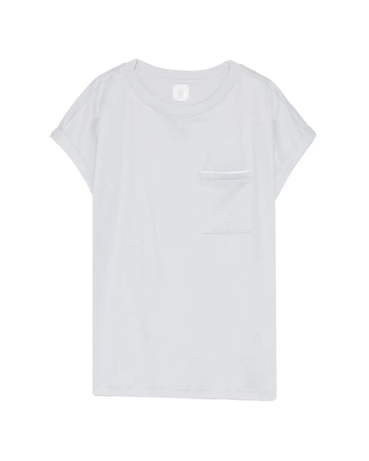 Eleventy White Chest-Pocket T-Shirt