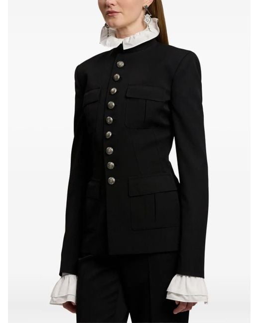 Ralph Lauren Black Buttoned Military Jacket