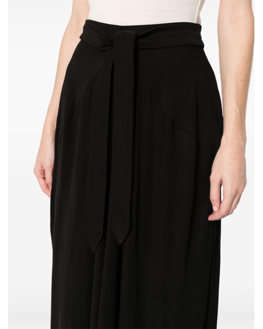 BITE STUDIOS Black Draped Jersey Midi Skirt