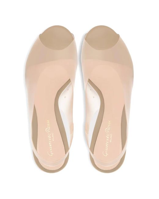Gianvito Rossi Natural Slingback Peep-Toe Sandals