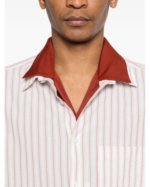 Samsøe & Samsøe White Saryan X Striped Pocket Shirt for men