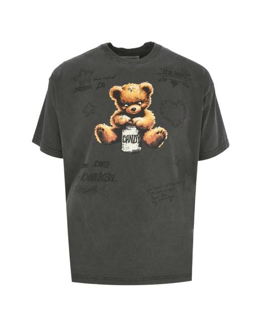 DOMREBEL Gray Treats Graphic T-Shirt for men