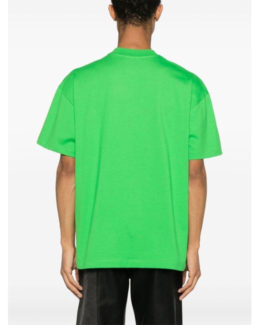 MSGM Green Logo-print Cotton T-shirt for men