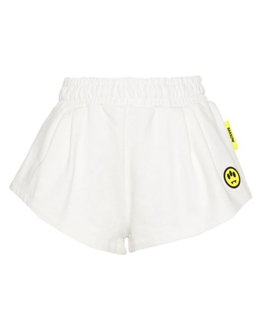 Barrow White Logo-print Cotton Shorts