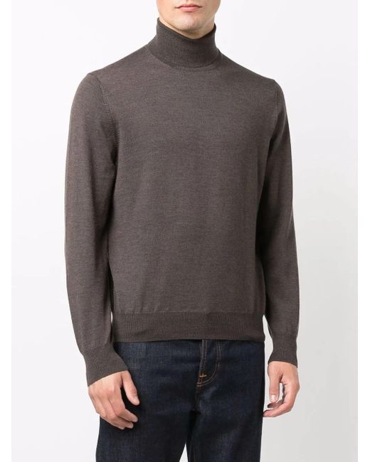 D4.0 Gray Roll Neck Knitted Jumper for men