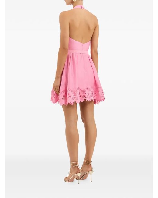 rebecca halter backless mini dress Vallance Petalite in Pink Vogacloset oman