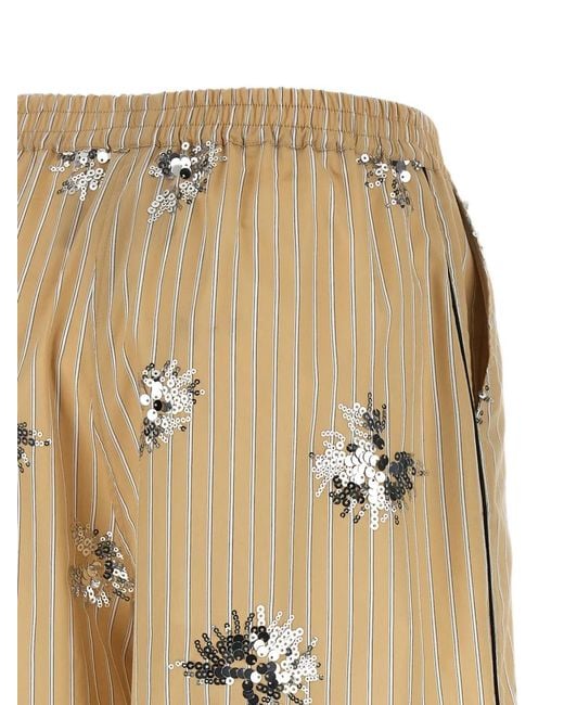 Le twins Natural Sequin-Embellished Striped Shorts