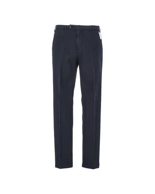 Michael Coal Blue Pressed-Crease Straight-Leg Trousers for men
