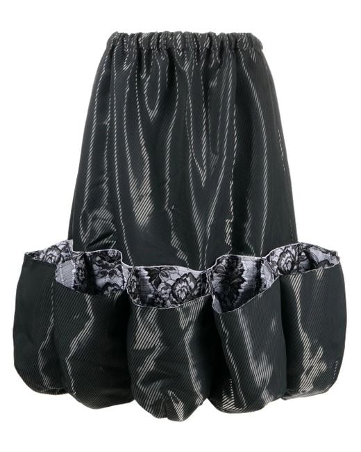 Comme des Garçons Black Puff Hem Lace-Trim Skirt