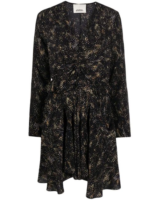 Robe en soie à col v Isabel Marant en coloris Black
