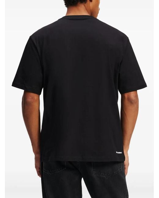 Karl Lagerfeld Black Ikon Relaxed T-Shirt for men