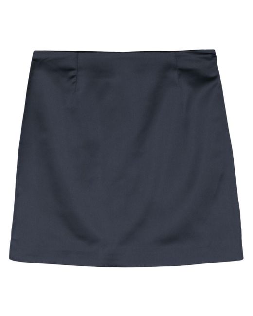 Manuel Ritz Blue High-waist Satin Miniskirt