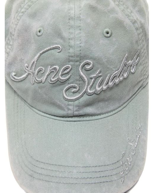 Acne Gray Embroidered Logo Cap