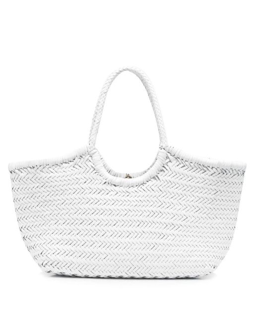 Dragon Diffusion Woven Leather Shoulder Bag in White Lyst