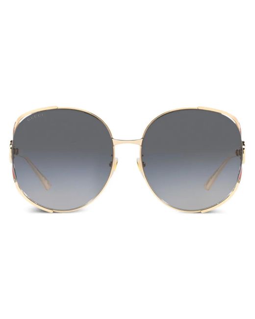 Gucci Gray Round-Frame Sunglasses