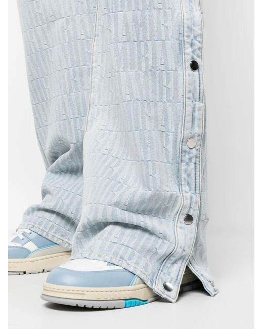 Amiri Blue Jacquard Snap-Off Jeans for men