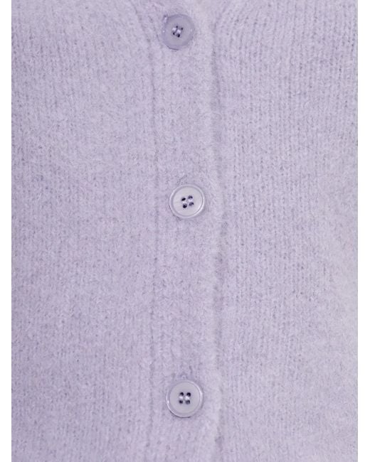 Samsøe & Samsøe Purple Buttoned V-Neck Knitted Vest