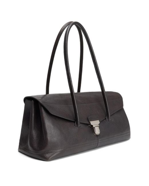 Lemaire Black Gear Leather Shoulder Bag