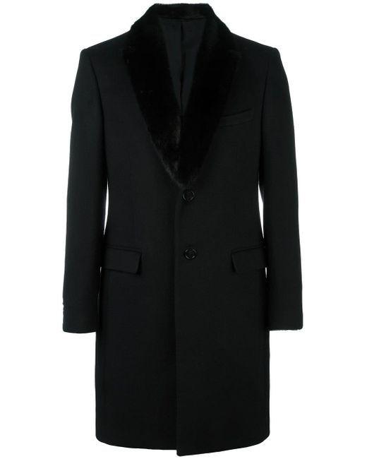 Fendi Black Mink Fur Lapel Coat for men