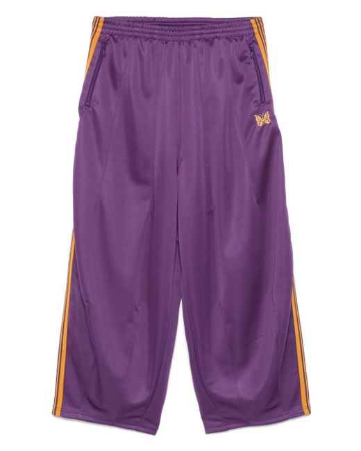 Needles Purple Butterfly-Embroidered Track Pants for men