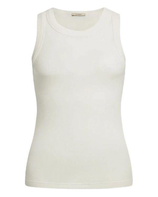 12 STOREEZ White Ribbed Tank Top