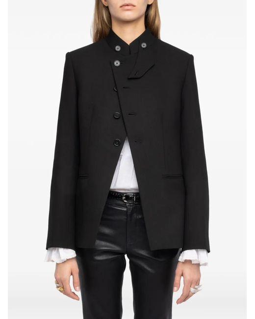 Zadig & Voltaire Black Verysa High Collar Blazer