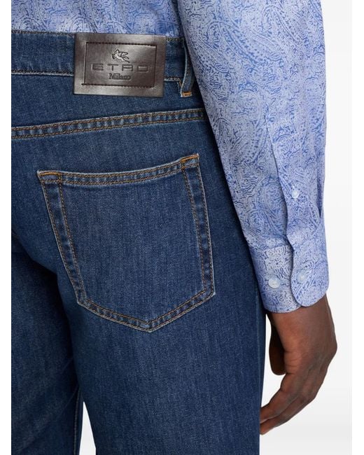 Etro Blue Five-Pockets Slim-Fit Jeans for men